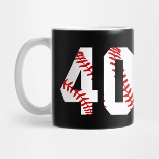 Baseball Number 40 #40 Baseball Shirt Jersey Favorite Player Biggest Fan Mug